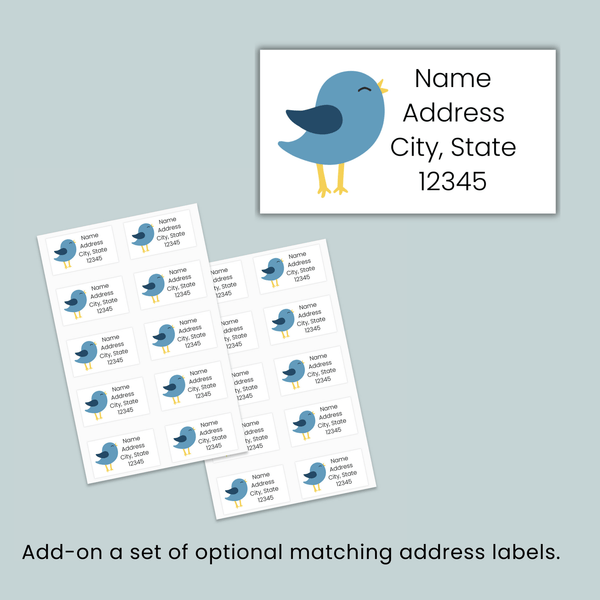 Bird and Bike - Personalized Fill - in Letter Template - The Note House