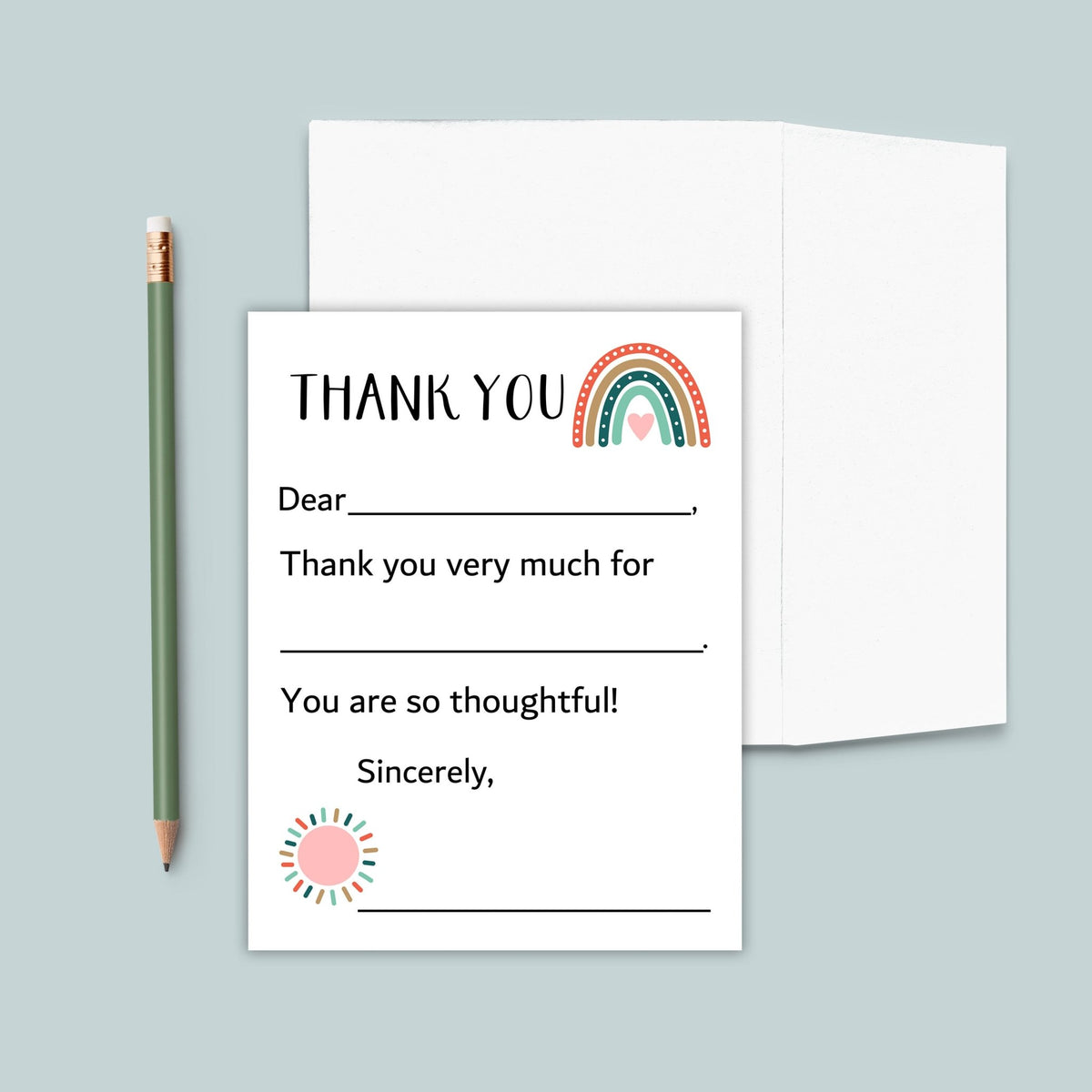 Boho Rainbow - Fill - in Thank You Notes - The Note House