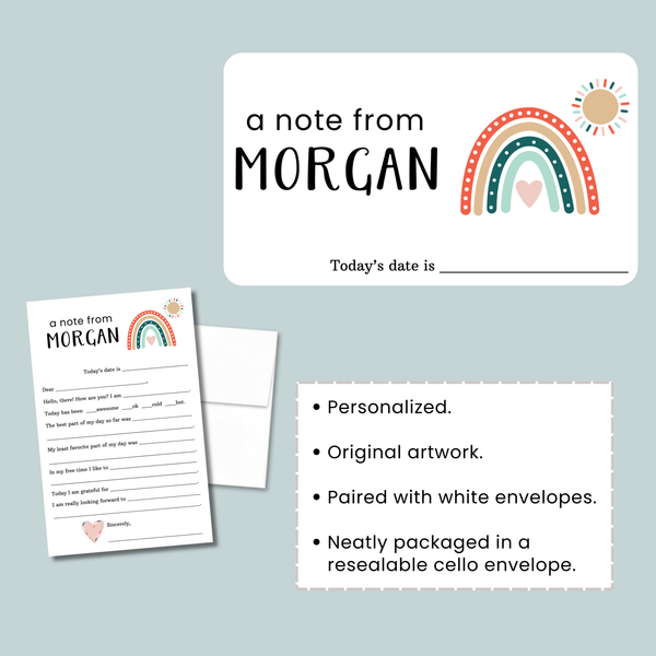 Boho Rainbow - Personalized Fill - in Letter Template - The Note House