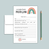 Boho Rainbow - Personalized Fill - in Letter Template - The Note House