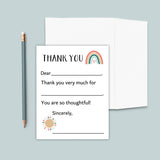 Boho Rainbow - Personalized Fill - in - the - Blank Thank You Cards - The Note House