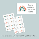 Boho Rainbow - Personalized Lined Letter Writing Stationery - The Note House