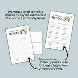 Boho Rainbow - Personalized Lined Letter Writing Stationery - The Note House