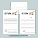 Boho Rainbow - Personalized Lined Letter Writing Stationery - The Note House