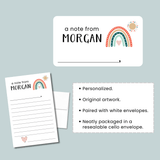 Boho Rainbow - Personalized Lined Letter Writing Stationery - The Note House