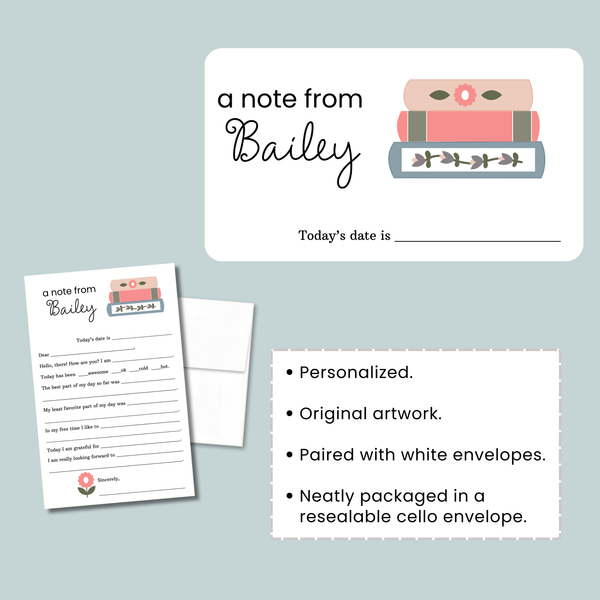 Books - Personalized Fill - in Letter Template - The Note House