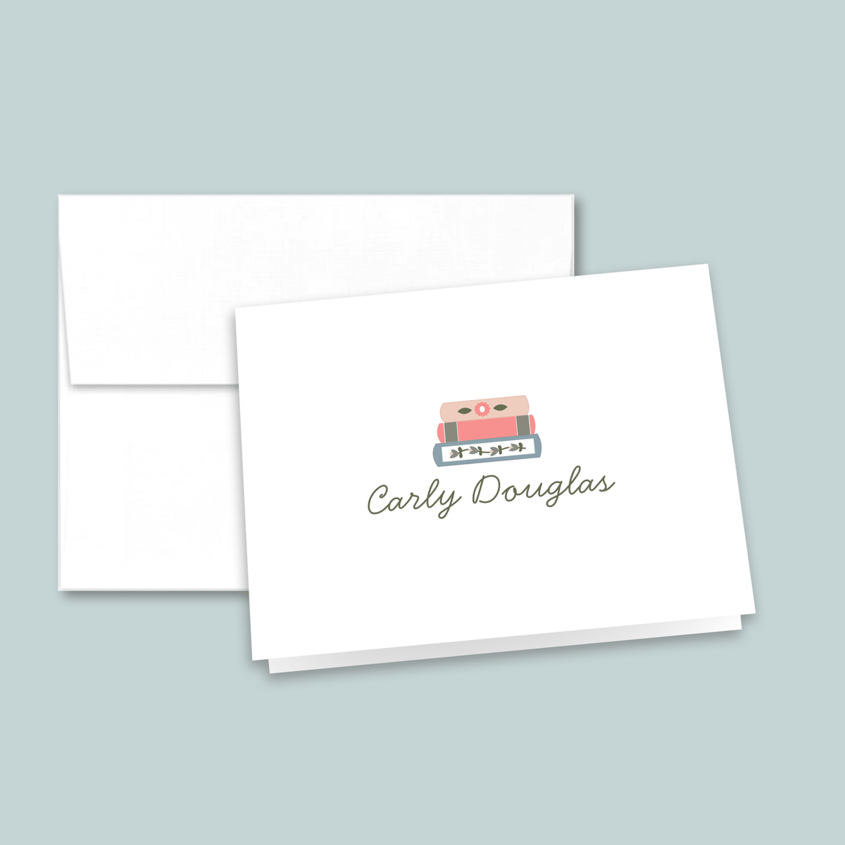 Books - Personalized Folded Note Card - The Note House