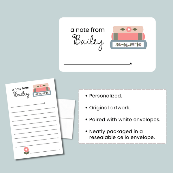 Books - Personalized Lined Letter Writing Stationery - The Note House