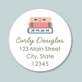Books - Round Address Label - The Note House