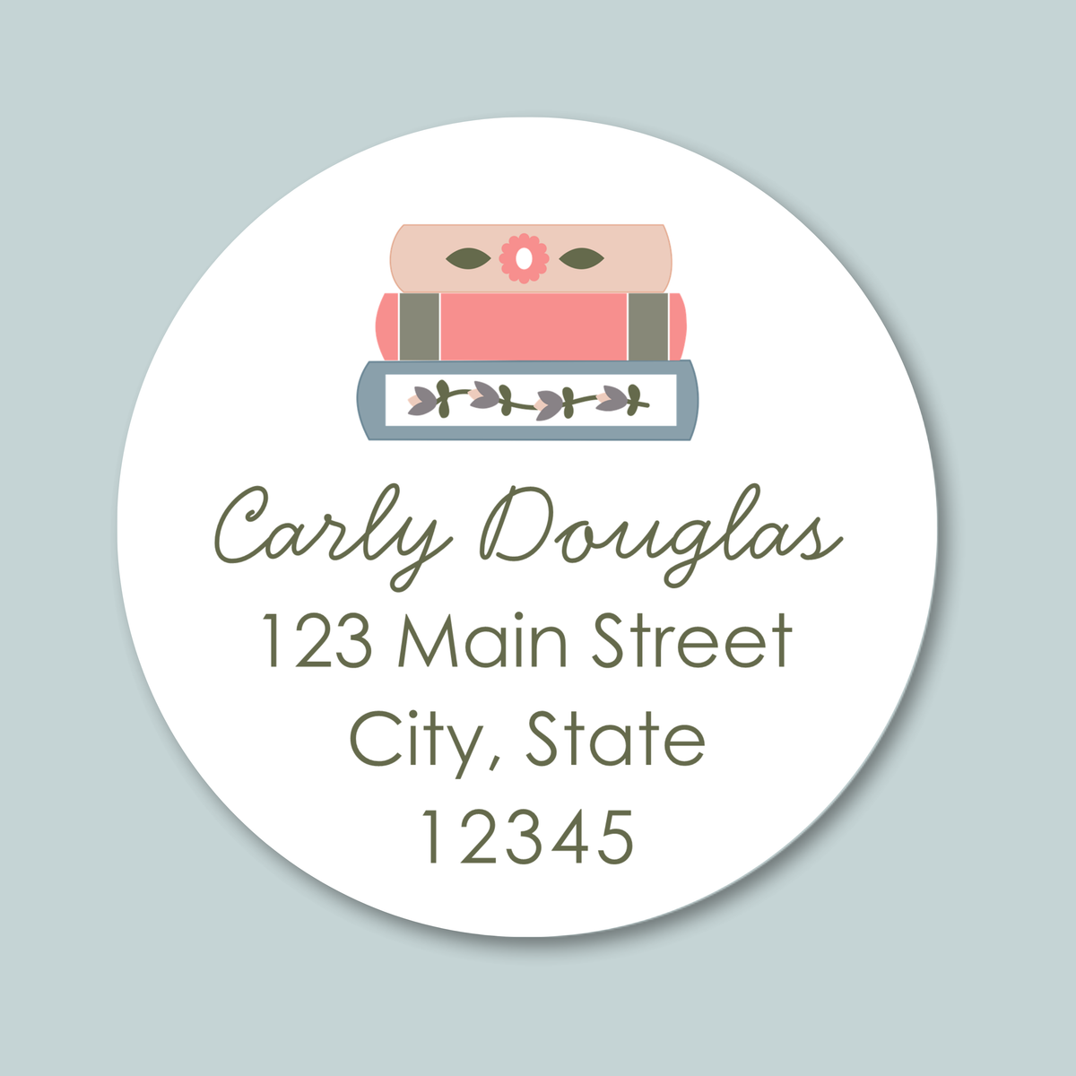 Books - Round Address Label