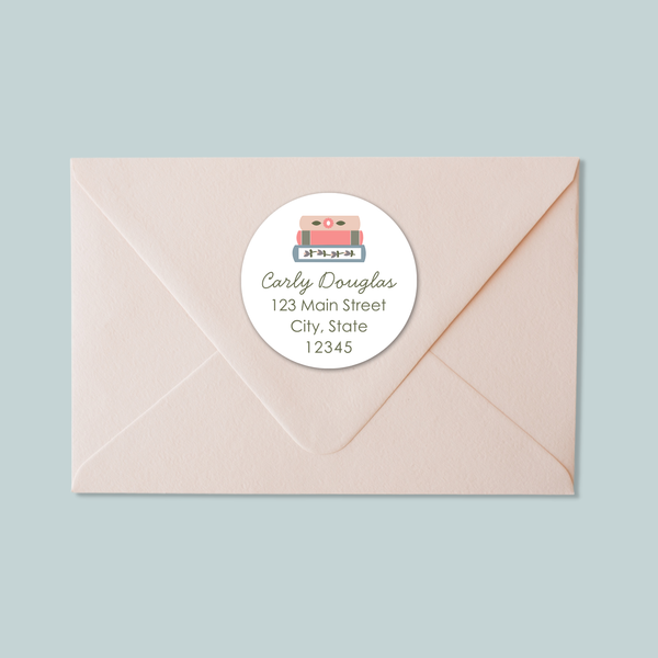Books - Round Address Label