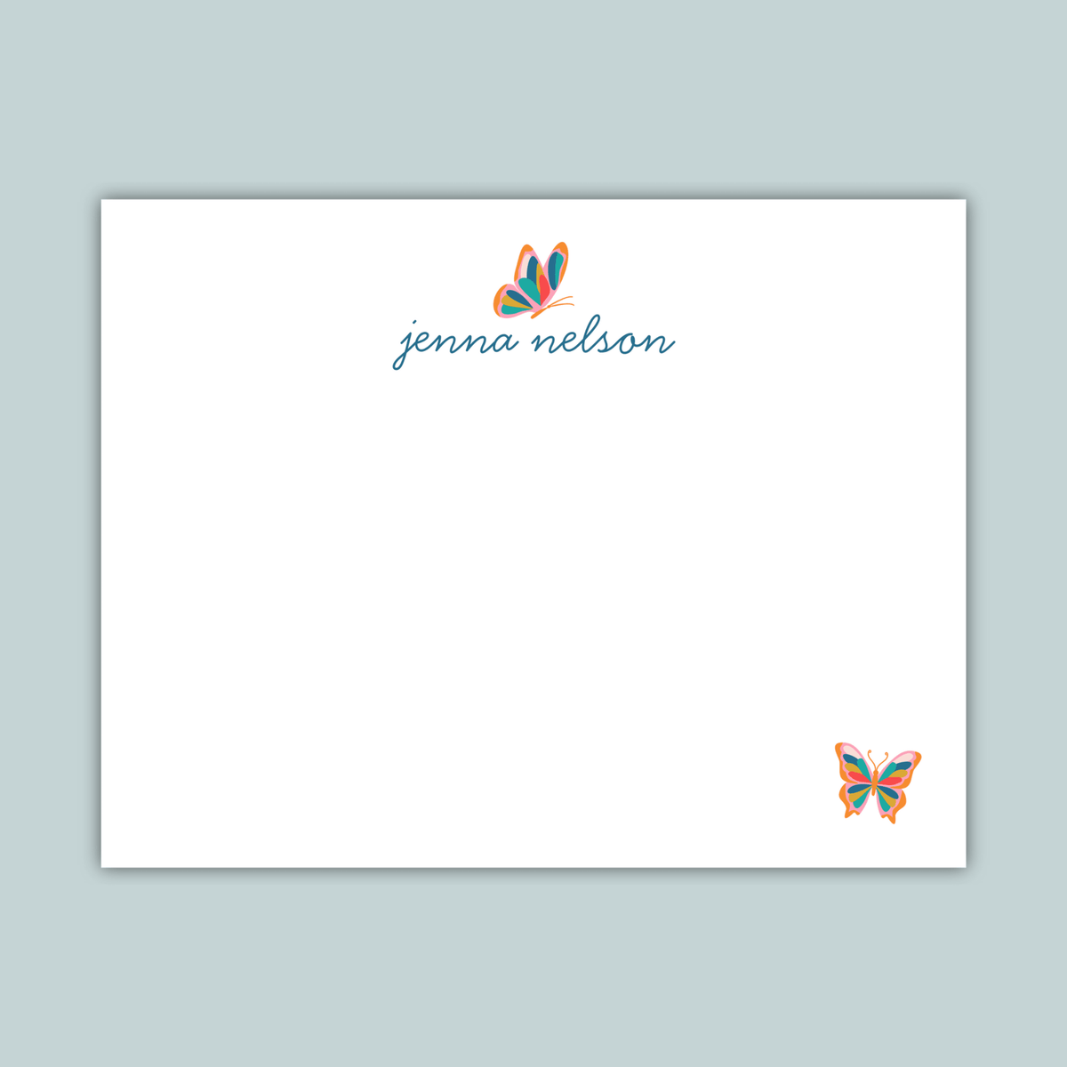 Butterfly - Personalized Flat Note Card - The Note House