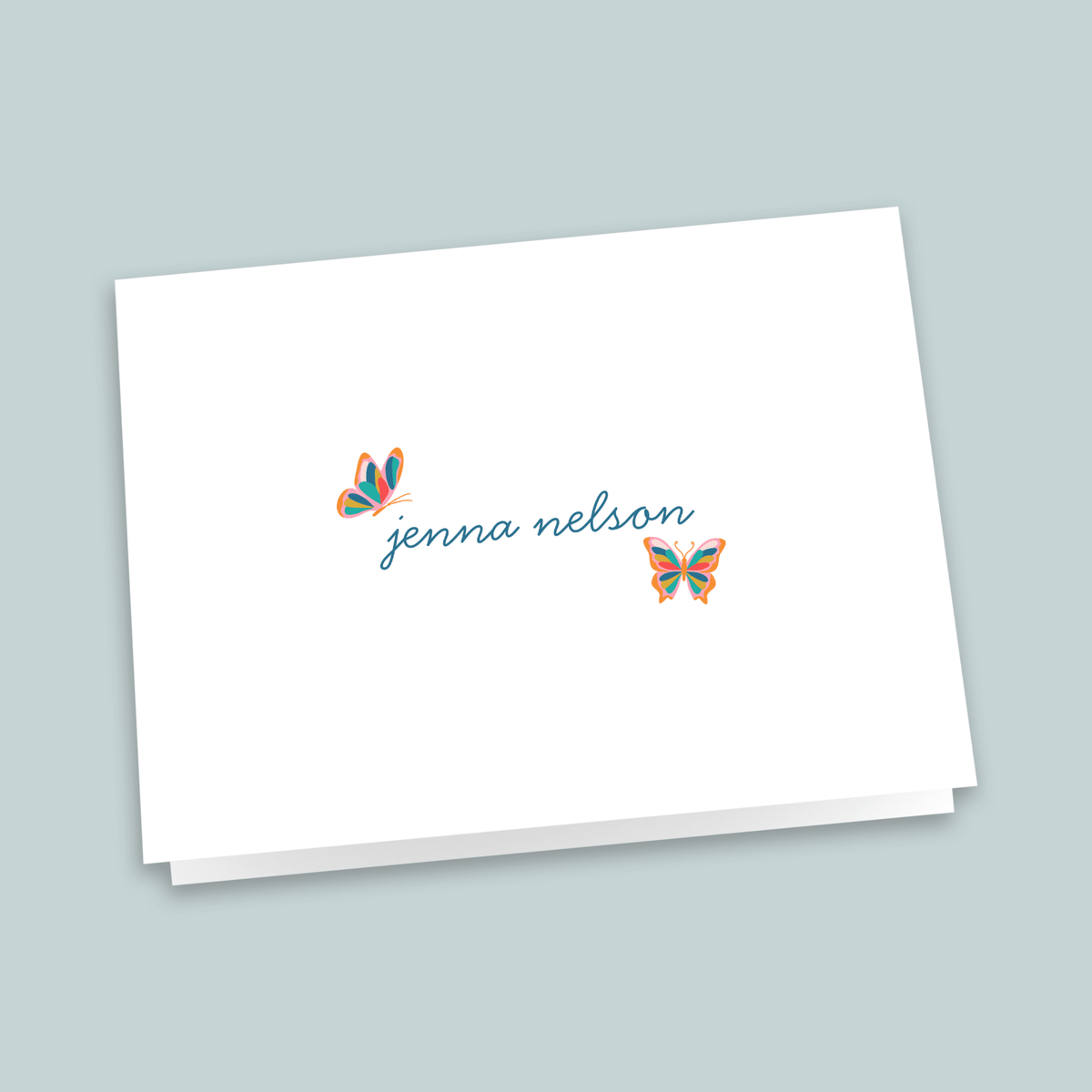 Butterfly - Personalized Folded Note Card - The Note House