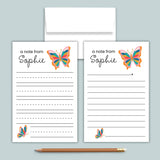 Butterfly - Personalized Lined Letter Template - The Note House