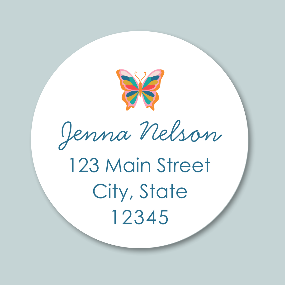 Butterfly - Round Address Label