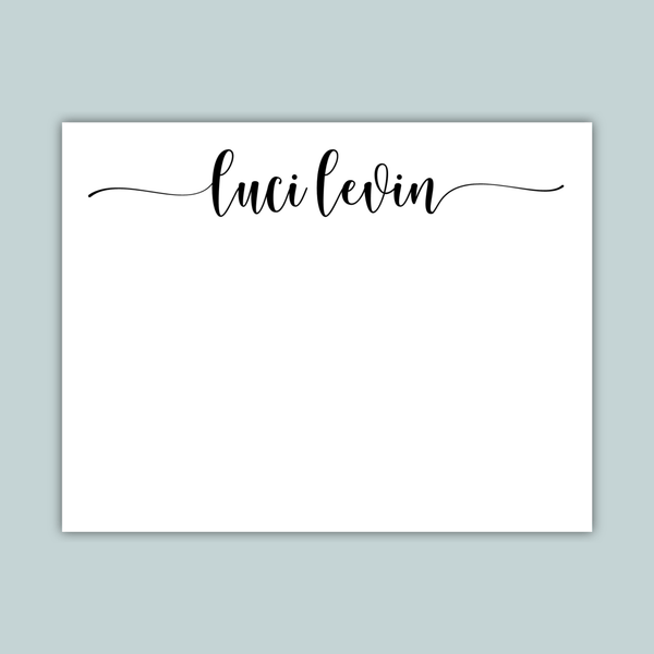 Calligraphy Script - Personalized Flat Note Card - The Note House