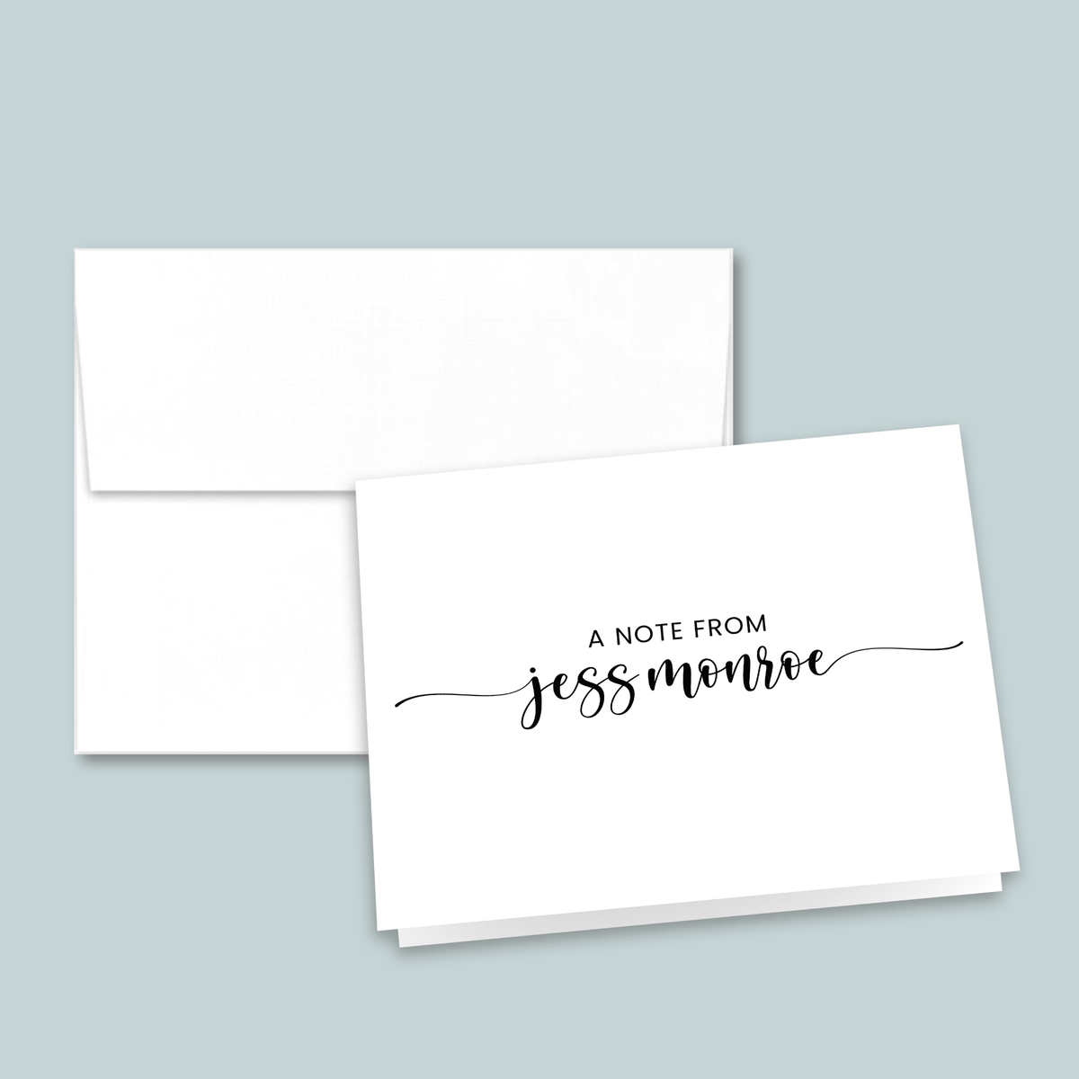 Calligraphy Script - Personalized Folded Note Card - The Note House