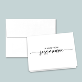 Calligraphy Script - Personalized Folded Note Card - The Note House
