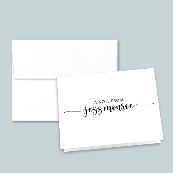 Calligraphy Script - Personalized Folded Note Card - The Note House