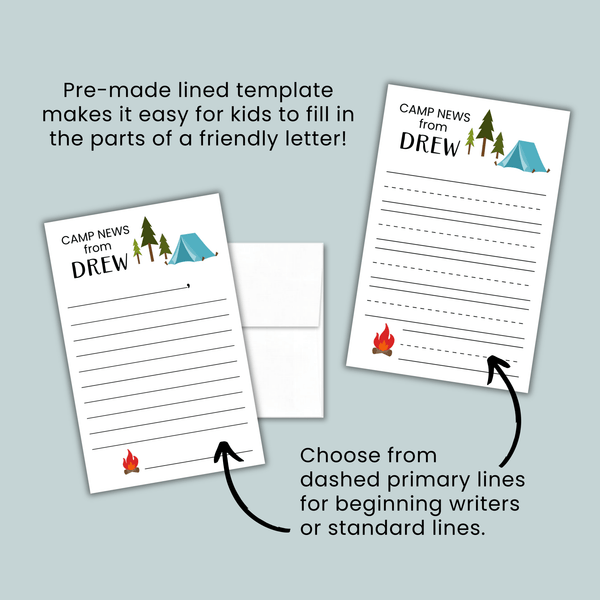 Camp News - Personalized Lined Camp Stationery - The Note House