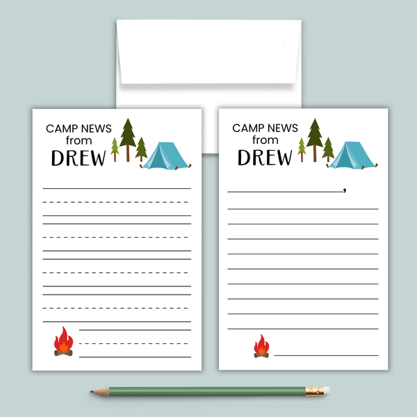 Camp News - Personalized Lined Camp Stationery - The Note House