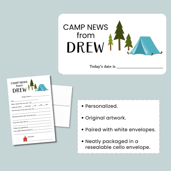Camp Notes - Personalized Fill - in Camp Letter Template - The Note House