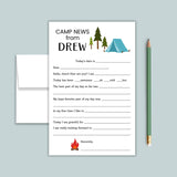 Camp Notes - Personalized Fill - in Camp Letter Template - The Note House