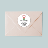Candy Cane Heart - We've Moved Round Address Label - The Note House