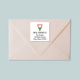 Candy Cane Heart - We've Moved Square Address Label - The Note House