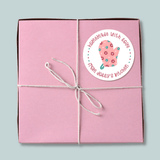 Candy Cane Oven Mitt - Personalized Round Gift Sticker - The Note House