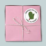 Candy Cane Oven Mitt - Personalized Round Gift Sticker - The Note House