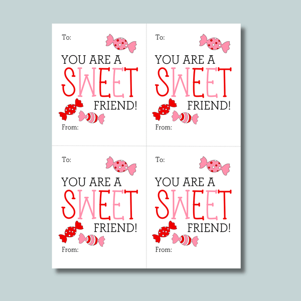 Candy - Classroom Valentine's Day Cards - Printable Instant Download - The Note House