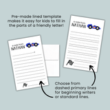 Car - Personalized Lined Letter Template - The Note House