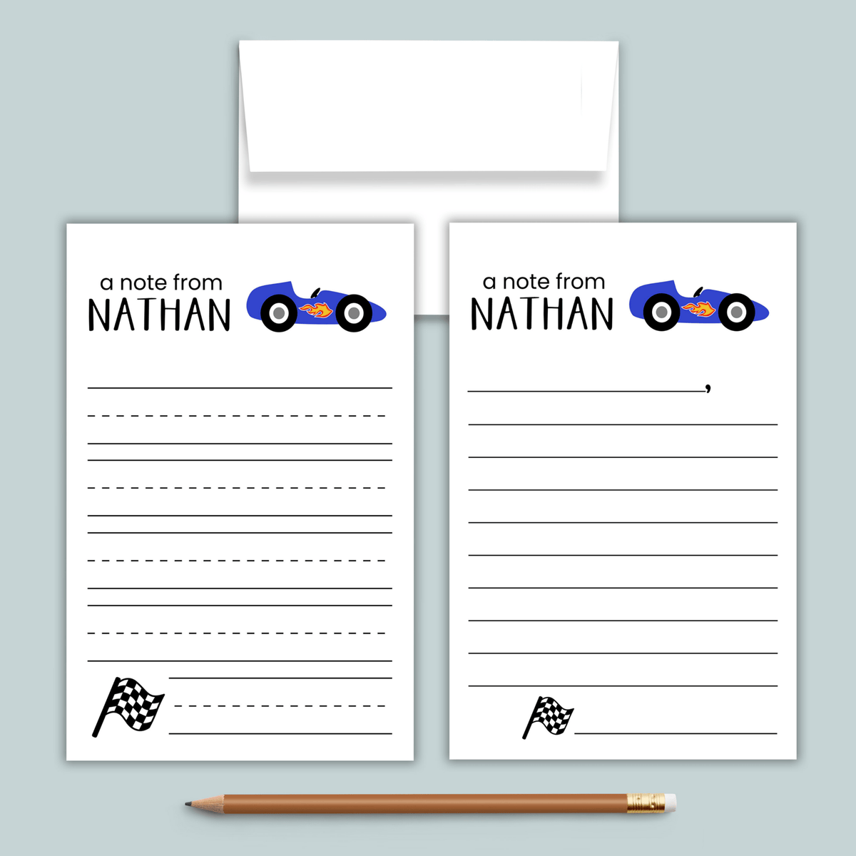 Car - Personalized Lined Letter Template - The Note House