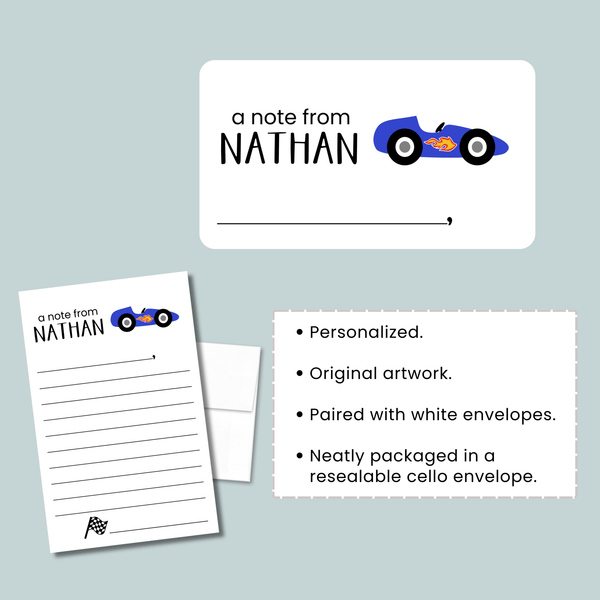 Car - Personalized Lined Letter Template - The Note House