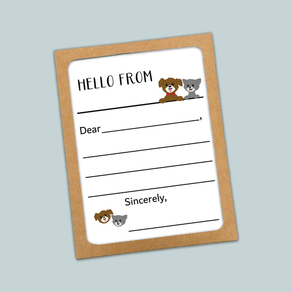 Cat and Dog - Lined Note Cards - The Note House