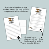 Cat and Dog - Personalized Lined Letter Template - The Note House