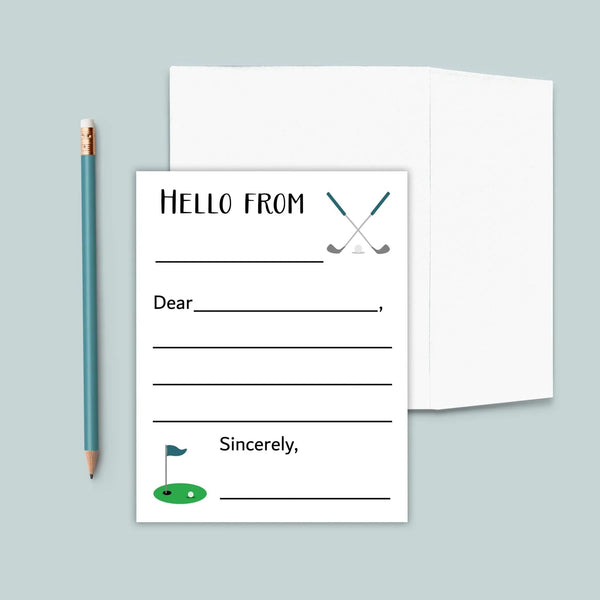 Golf (Blue) - Lined Note Cards - The Note House