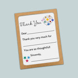 The image is a brown frame with a white card inside, containing a message of gratitude.