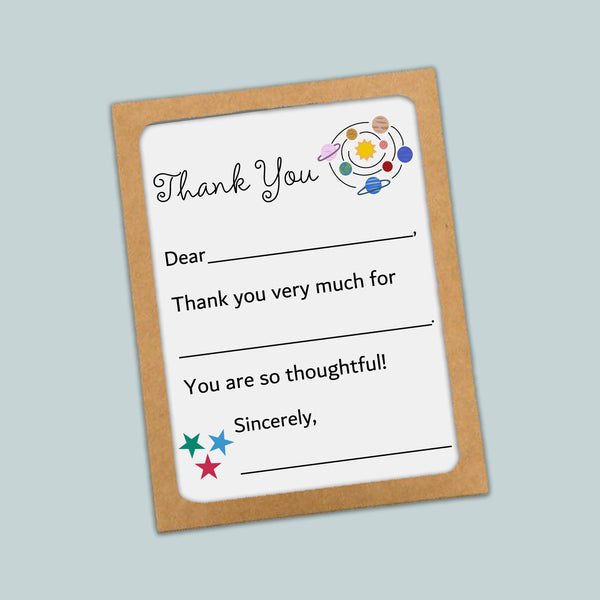 The image is a brown frame with a white card inside, containing a message of gratitude.