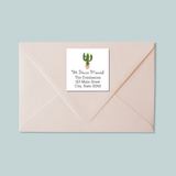 Christmas Cactus - We've Moved Square Address Label - The Note House