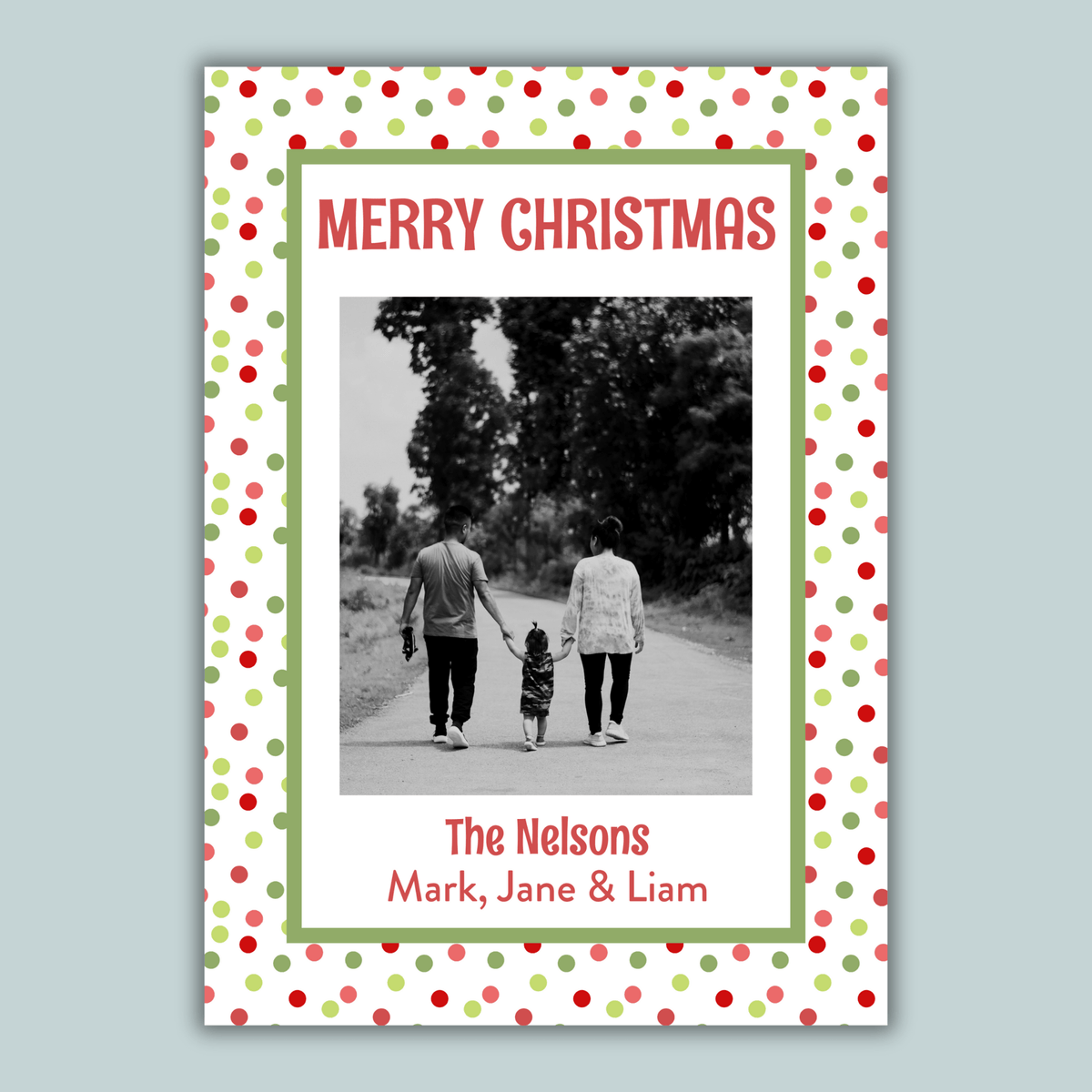Christmas Dots - Personalized Photo Card - The Note House