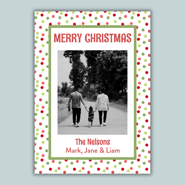 Christmas Dots - Personalized Photo Card - The Note House
