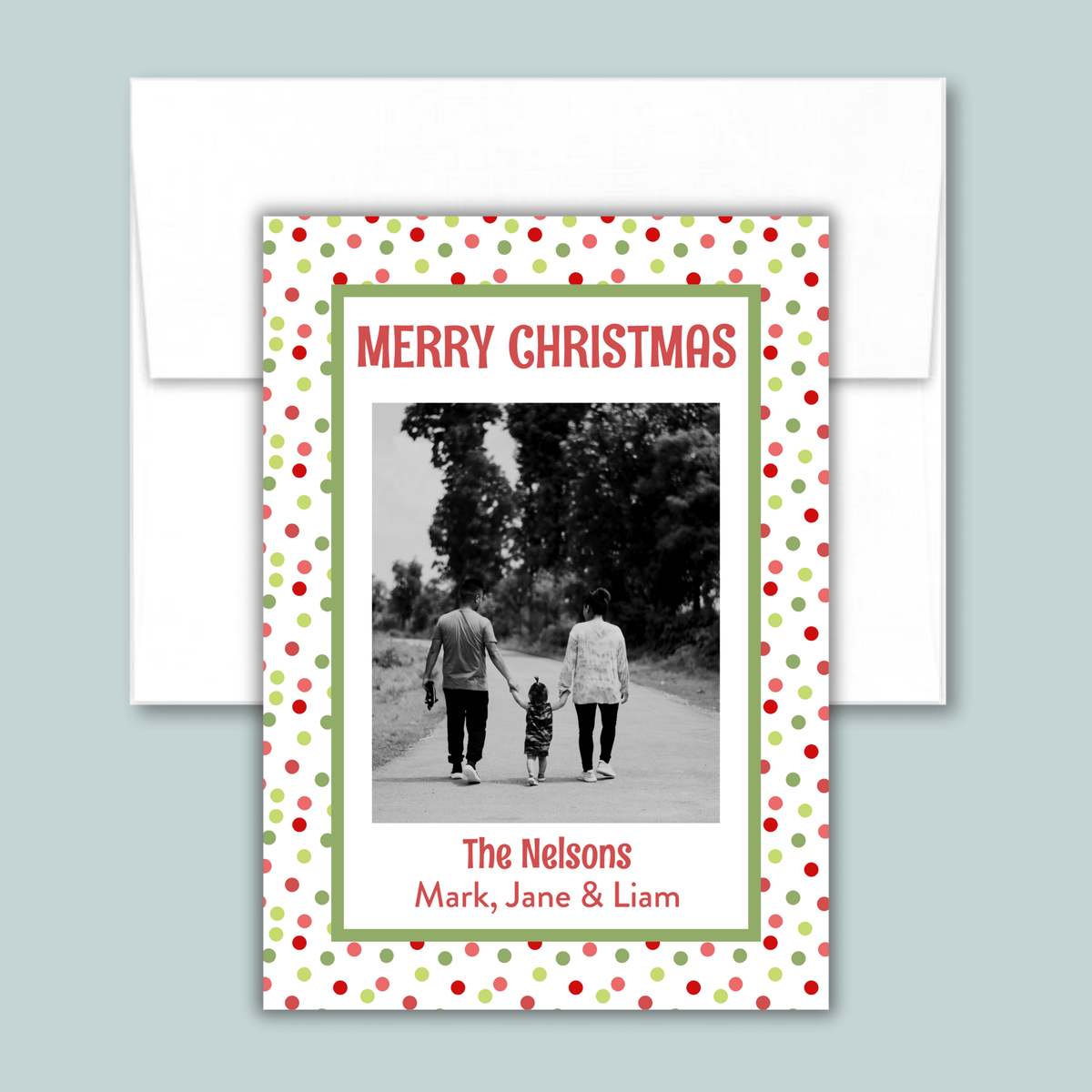 Christmas Dots - Personalized Photo Card - The Note House