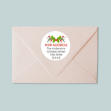 Christmas Holly - We've Moved Round Address Label - The Note House