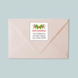 Christmas Holly - We've Moved Square Address Label - The Note House