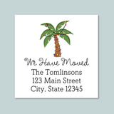 Christmas Palm Trees - We've Moved Square Address Label - The Note House