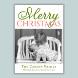Christmas Stripes - Personalized Photo Card - The Note House