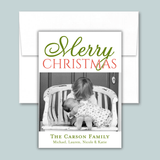 Christmas Stripes - Personalized Photo Card - The Note House