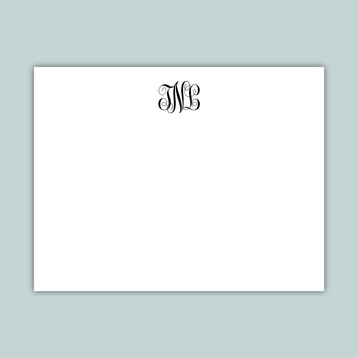 Classic Monogram - Personalized Flat Note Card - The Note House